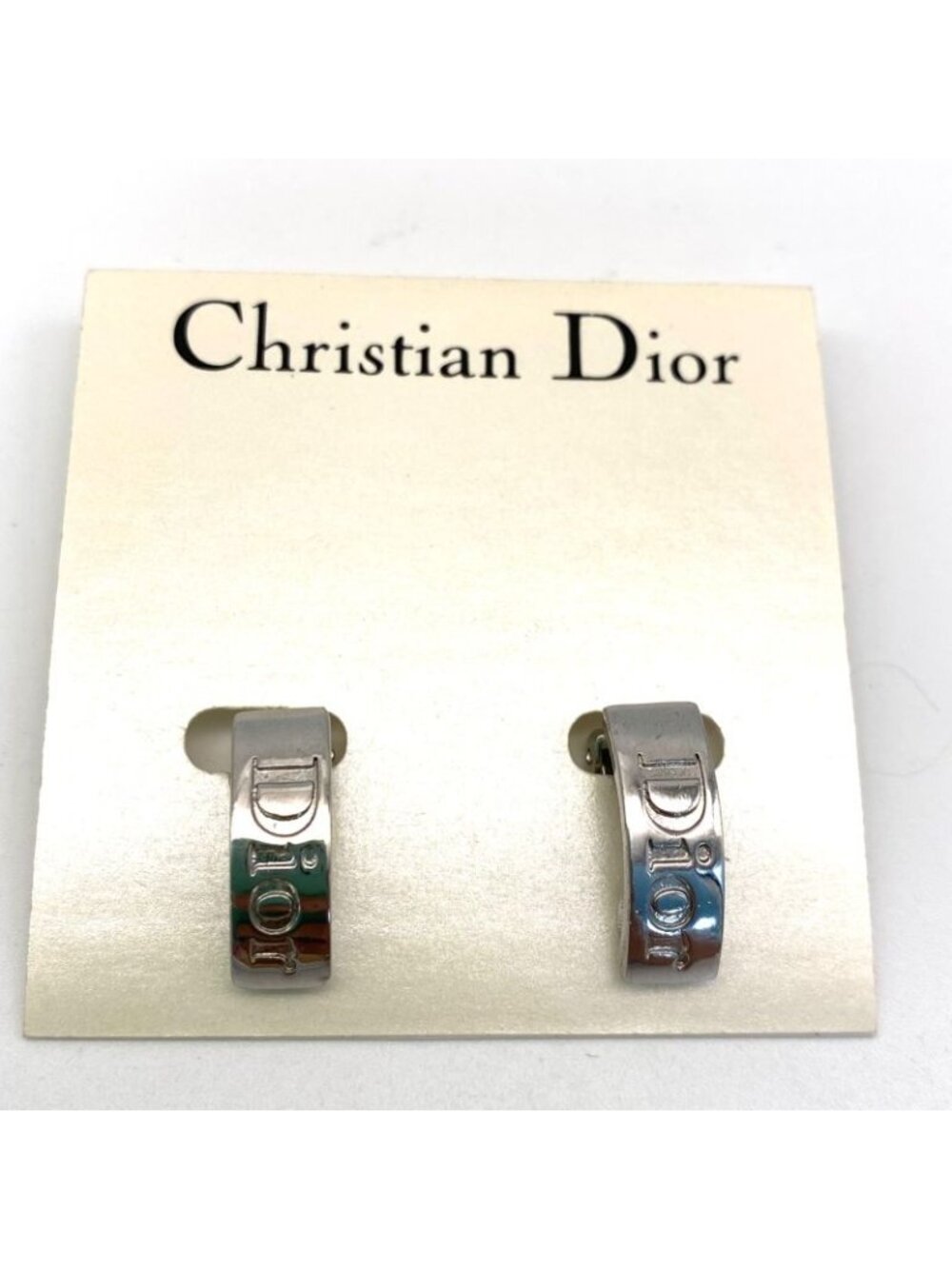 Dior Earrings Silver Logo Formal - Picture 2 of 10